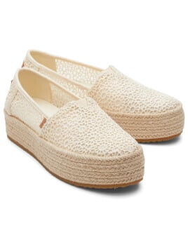 Women's Valencia Natural Moroccan Crochet Platform Espadrille in moroccan crochet natural shown.