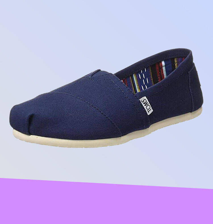 TOMS Alpargata in blue shown.