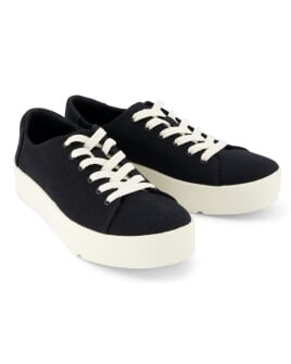 Women's Verona Black Heritage Canvas Sneaker in heritage black canvas shown.